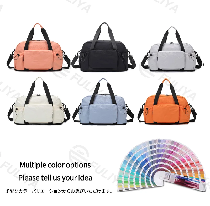 Guangzhou Fuliya Industry Co.,Ltd C-81193 Foldable gym travel bag, wet/dry separation, large capacity, adjustable strap, and luggage strap - hand, shoulder, or crossbody carry for fitness, travel, and daily use.