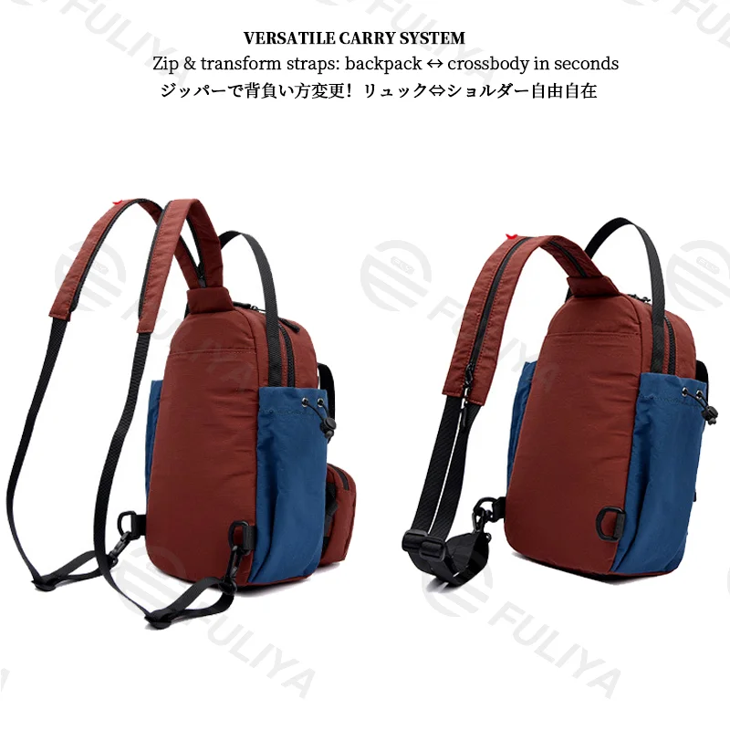Guangzhou Fuliya Industry Co.,Ltd C-81195 Multi-functional parent-child backpack, water-resistant, detachable front waist pack - backpack, crossbody, or waist carry for travel, fitness, and daily use.