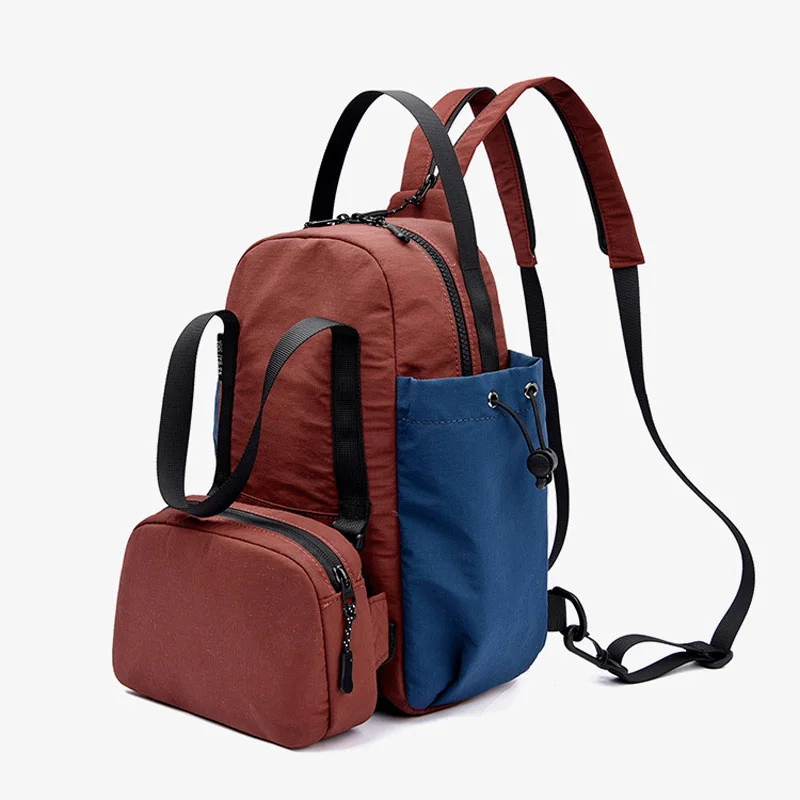 Guangzhou Fuliya Industry Co.,Ltd C-81195 Multi-functional parent-child backpack, water-resistant, detachable front waist pack - backpack, crossbody, or waist carry for travel, fitness, and daily use.