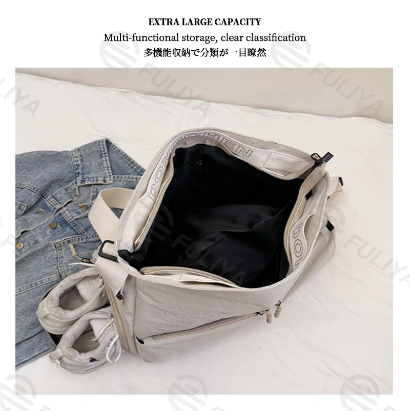 Guangzhou Fuliya Industry Co.,Ltd C-81199 Waterproof travel gym bag, large capacity, shoe compartment, wet/dry pocket, adjustable strap, and comfortable handle - hand, shoulder, or crossbody carry for travel, fitness, and sports.