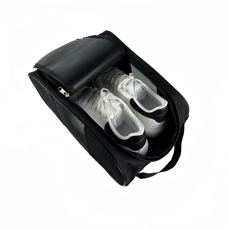 Guangzhou Fuliya Industry Co.,Ltd C-81202 Thickened Oxford shoe bag, partial mesh ventilation, double-zipper wide opening, waterproof inner layer, foldable and space-saving - for gym, business trips, and travel.