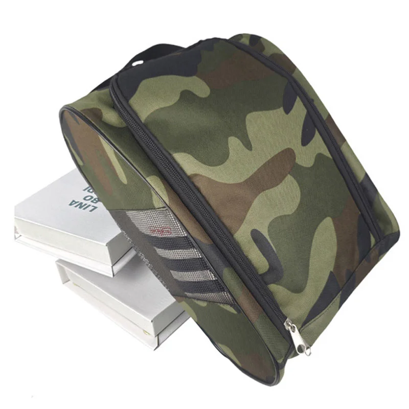 Guangzhou Fuliya Industry Co.,Ltd C-81202 Thickened Oxford shoe bag, partial mesh ventilation, double-zipper wide opening, waterproof inner layer, foldable and space-saving - for gym, business trips, and travel.