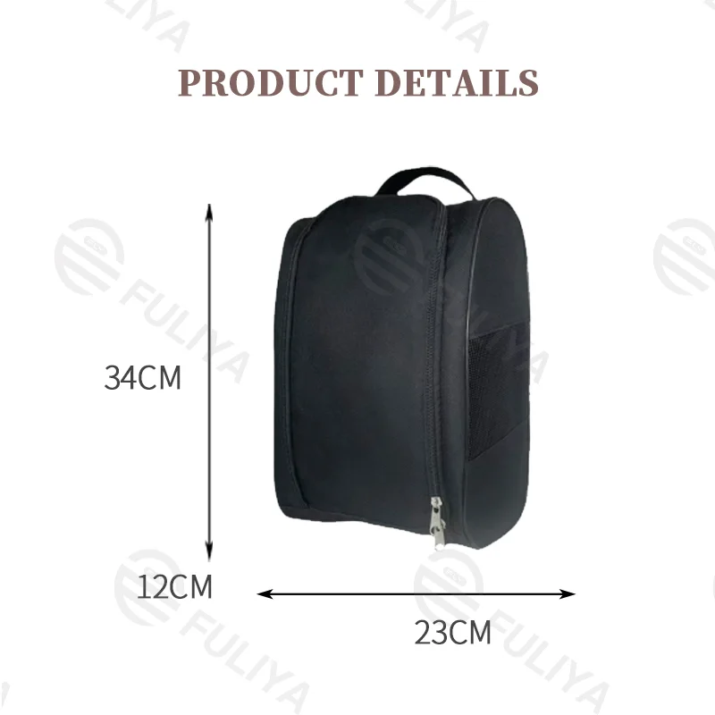 Guangzhou Fuliya Industry Co.,Ltd C-81202 Thickened Oxford shoe bag, partial mesh ventilation, double-zipper wide opening, waterproof inner layer, foldable and space-saving - for gym, business trips, and travel.