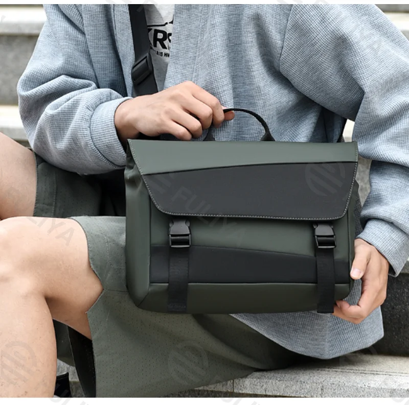 Guangzhou Fuliya Industry Co.,Ltd C-81205  Minimalist commuter shoulder bag, water-resistant and scratch-resistant, multi-layer large capacity, reinforced shoulder strap and comfortable handle, front and back zipper pockets - for daily use and travel.