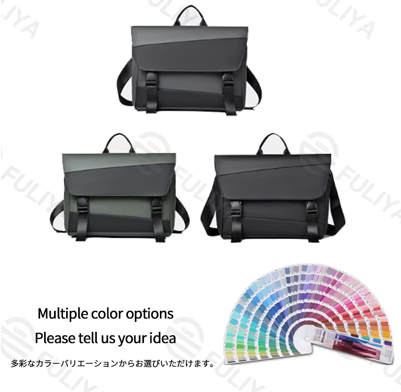 Guangzhou Fuliya Industry Co.,Ltd C-81205  Minimalist commuter shoulder bag, water-resistant and scratch-resistant, multi-layer large capacity, reinforced shoulder strap and comfortable handle, front and back zipper pockets - for daily use and travel.