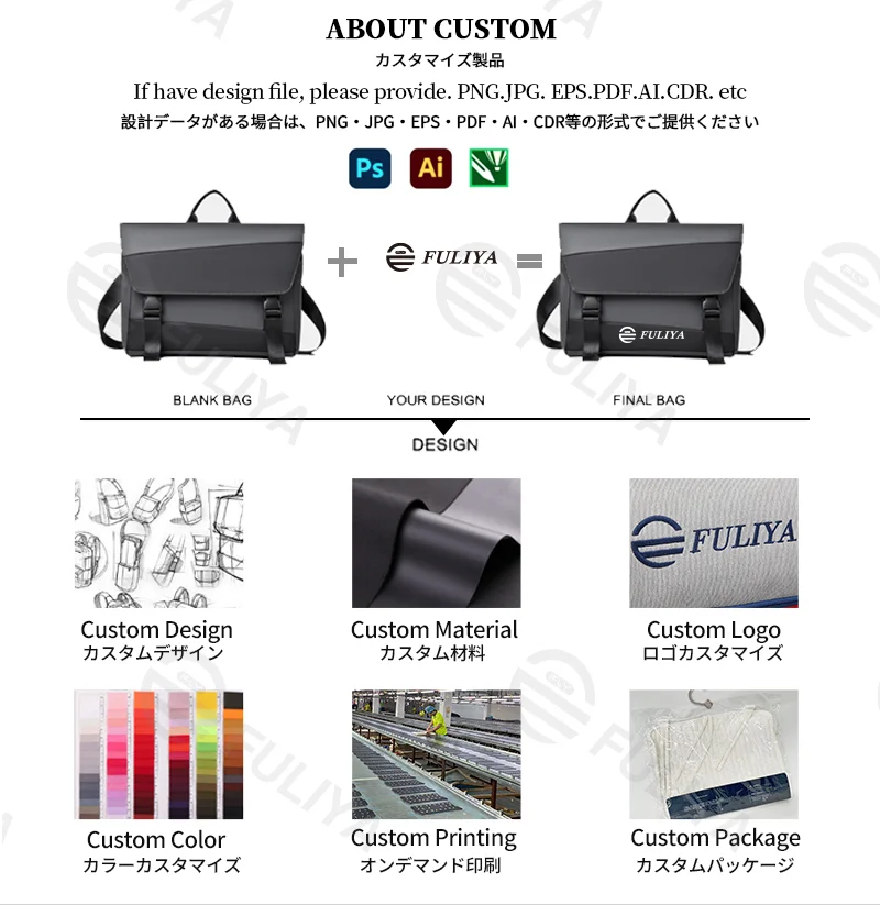 Guangzhou Fuliya Industry Co.,Ltd C-81205  Minimalist commuter shoulder bag, water-resistant and scratch-resistant, multi-layer large capacity, reinforced shoulder strap and comfortable handle, front and back zipper pockets - for daily use and travel.