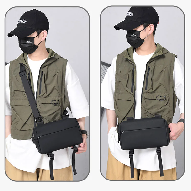 Guangzhou Fuliya Industry Co.,Ltd C-81206 Outdoor casual crossbody bag, multi-functional bottom strap for water bottles or tripods, large capacity with multi-layer storage, water-resistant fabric - for cycling, sports, and photography.