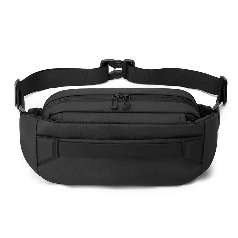 Guangzhou Fuliya Industry Co.,Ltd C-81209 Solid-color minimalist men's chest bag, large capacity, water-resistant and breathable, quick-release buckle and bottle pocket - for commuting, cycling, and casual use.