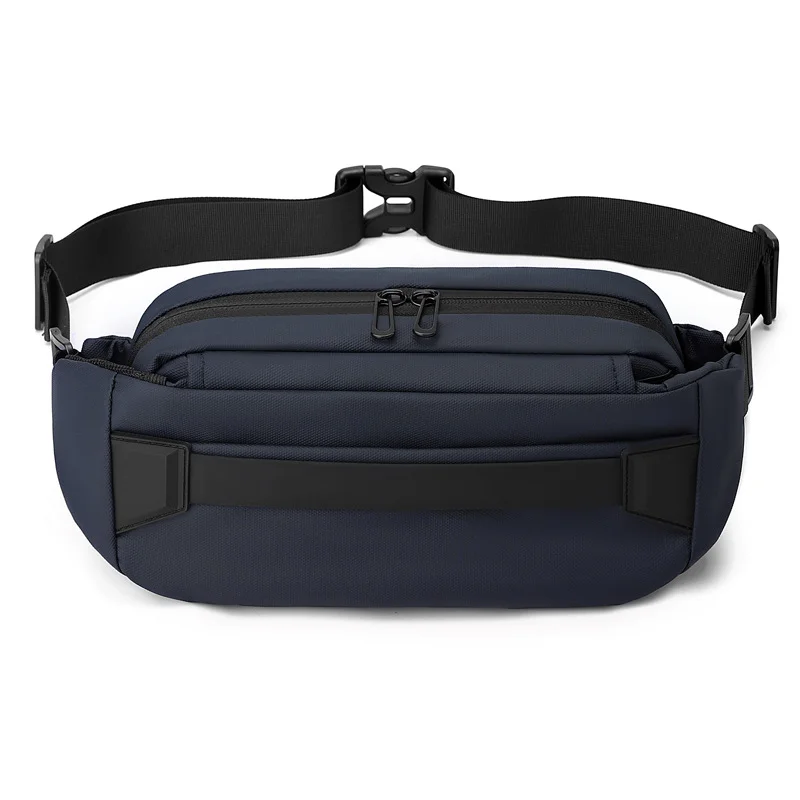 Guangzhou Fuliya Industry Co.,Ltd C-81209 Solid-color minimalist men's chest bag, large capacity, water-resistant and breathable, quick-release buckle and bottle pocket - for commuting, cycling, and casual use.