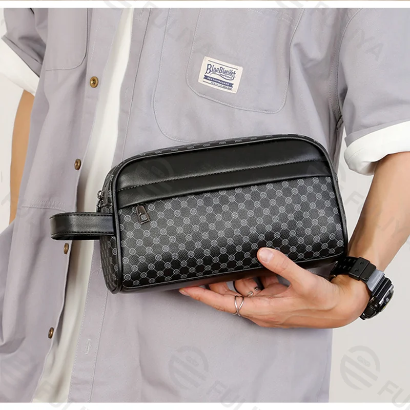 Guangzhou Fuliya Industry Co.,Ltd C-81211 Minimalist men's clutch bag, water-resistant and wear-resistant, multi-compartment storage, smooth zipper and comfortable handle - for daily use and commuting.