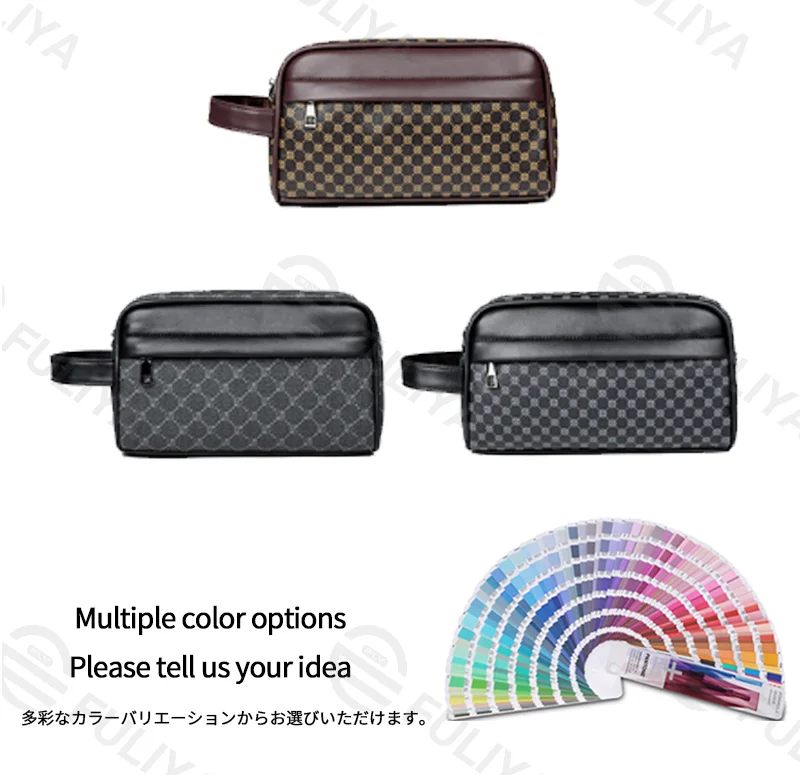Guangzhou Fuliya Industry Co.,Ltd C-81211 Minimalist men's clutch bag, water-resistant and wear-resistant, multi-compartment storage, smooth zipper and comfortable handle - for daily use and commuting.