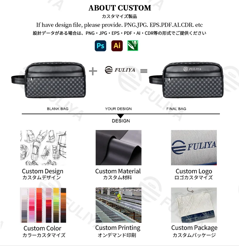 Guangzhou Fuliya Industry Co.,Ltd C-81211 Minimalist men's clutch bag, water-resistant and wear-resistant, multi-compartment storage, smooth zipper and comfortable handle - for daily use and commuting.