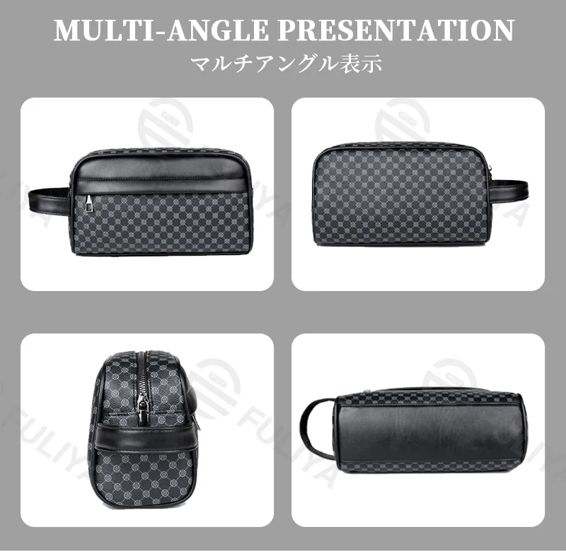 Guangzhou Fuliya Industry Co.,Ltd C-81211 Minimalist men's clutch bag, water-resistant and wear-resistant, multi-compartment storage, smooth zipper and comfortable handle - for daily use and commuting.