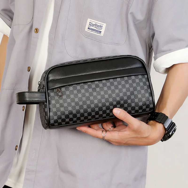 Guangzhou Fuliya Industry Co.,Ltd C-81211 Minimalist men's clutch bag, water-resistant and wear-resistant, multi-compartment storage, smooth zipper and comfortable handle - for daily use and commuting.