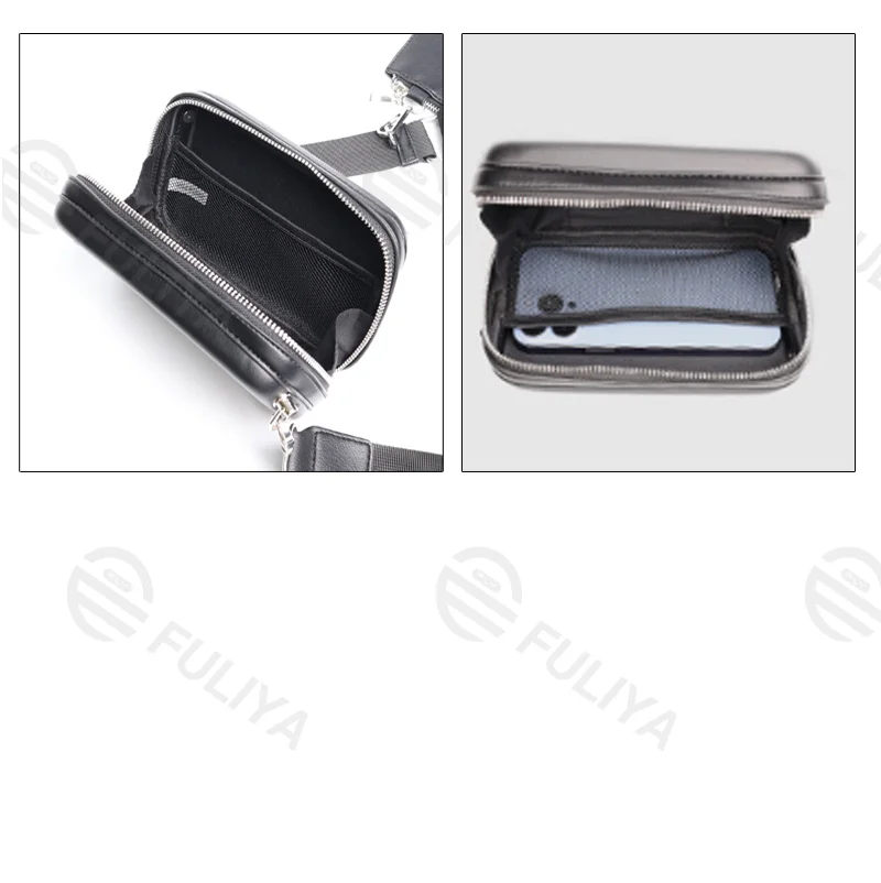 Guangzhou Fuliya Industry Co.,Ltd C-81212 Korean-style men's mini box bag, crossbody, smooth zipper, metal hardware, adjustable strap, and detachable pouch - for daily and casual use.