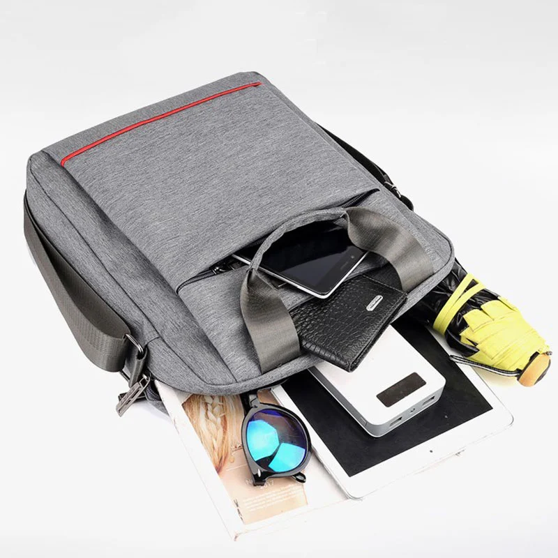 Guangzhou Fuliya Industry Co.,Ltd C-81214 Minimalist men's hand/crossbody bag, water-repellent and wear-resistant fabric, multi-layer large capacity, comfortable handle, soft shoulder strap, and metal hardware - for business commuting and daily use.