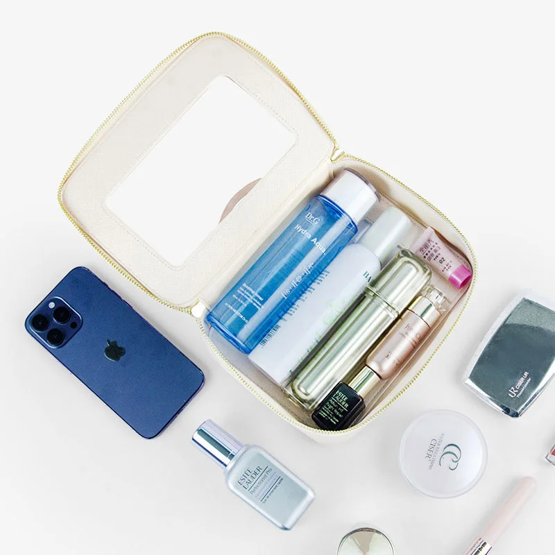 Guangzhou Fuliya Industry Co.,Ltd C-81219 PVC clear-window makeup bag, waterproof and easy to clean, multiple sizes, portable handle - for travel and daily storage.