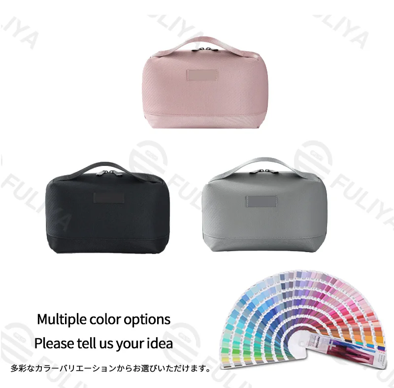 Guangzhou Fuliya Industry Co.,Ltd C-81225 Waterproof travel organizer pouch, large capacity with multi-compartments for cables, chargers, power banks, and accessories, comfortable handle, and smooth zipper - for travel and daily use.