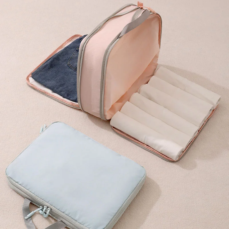 Guangzhou Fuliya Industry Co.,Ltd C-81226 Large-capacity compression organizer bag, lightweight, wrinkle-resistant and water-repellent, separates clean and dirty clothes, compresses up to 40% to save space, comfortable handle - for travel organization.