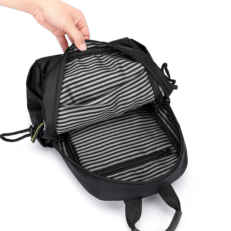 Guangzhou Fuliya Industry Co.,Ltd C-81231 Men's casual chest bag, water-resistant, multi-layer large capacity, anti-theft back pocket, side bottle pocket, and detachable strap - for commuting, outdoor, and travel.
