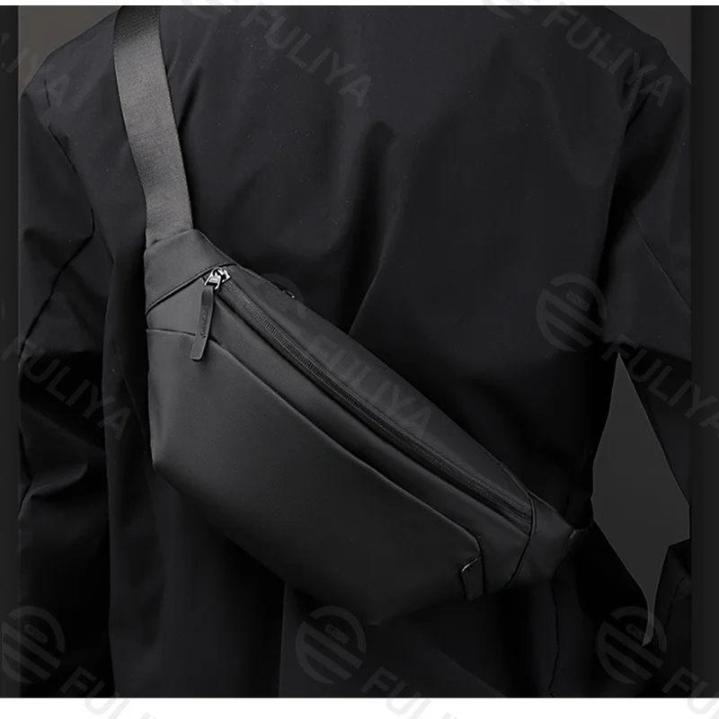 Guangzhou Fuliya Industry Co.,Ltd C-81235 Stylish casual chest bag, water-resistant fabric, large capacity with multi-compartments, front pocket and double-layer back pocket - lightweight crossbody for daily, sports, and outdoor.