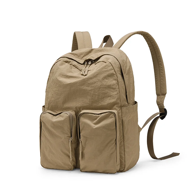 Guangzhou Fuliya Industry Co.,Ltd C-81237 Lightweight waterproof nylon backpack, large capacity with multi-layer storage, dual front zipper pockets, side pockets, inner zipper pocket, and adjustable straps - for commuting, travel, and school.