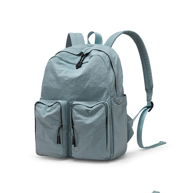 Guangzhou Fuliya Industry Co.,Ltd C-81237 Lightweight waterproof nylon backpack, large capacity with multi-layer storage, dual front zipper pockets, side pockets, inner zipper pocket, and adjustable straps - for commuting, travel, and school.