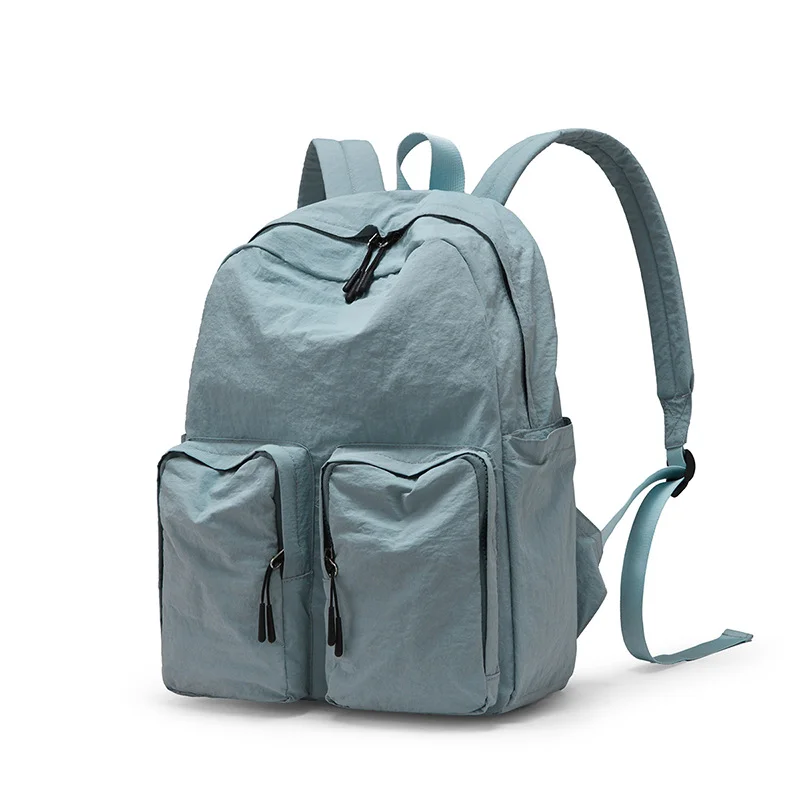 Guangzhou Fuliya Industry Co.,Ltd C-81237 Lightweight waterproof nylon backpack, large capacity with multi-layer storage, dual front zipper pockets, side pockets, inner zipper pocket, and adjustable straps - for commuting, travel, and school.