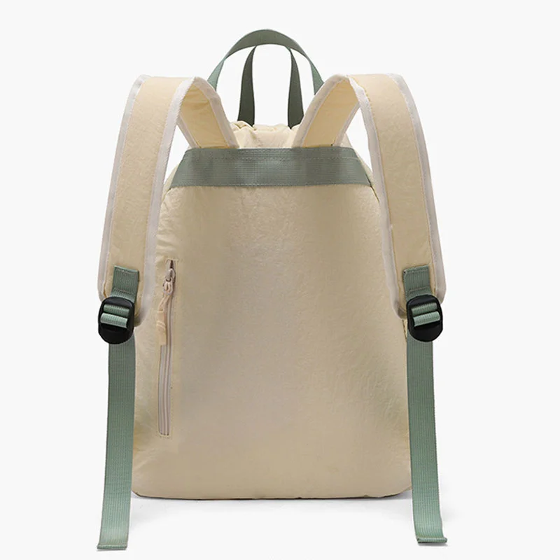 Guangzhou Fuliya Industry Co.,Ltd C-81238 Lightweight waterproof nylon drawstring backpack, large main compartment, magnetic front pocket, back zipper pocket, side pocket, adjustable straps, and comfortable handle - for cycling, gym, college, and sports.