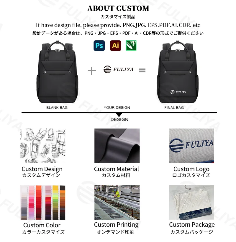 Guangzhou Fuliya Industry Co.,Ltd C-81242 Women's casual backpack, water-repellent, large capacity with compartments, laptop sleeve, front zipper pocket, card slot, side pockets, and luggage strap - for daily, travel, and school.