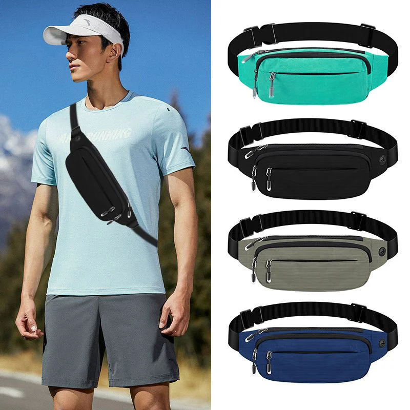 Guangzhou Fuliya Industry Co.,Ltd C-81244 Sporty waterproof waist bag, lightweight crossbody, hidden anti-theft pocket, headphone port, breathable back panel, smooth zipper, and reinforced buckle - for cycling, running, and outdoor.