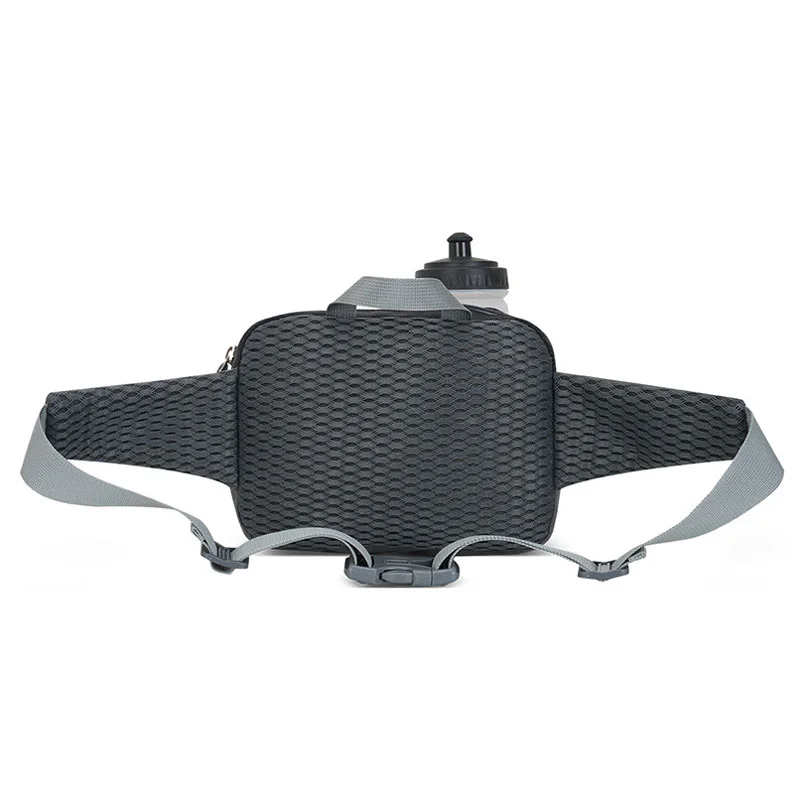 Guangzhou Fuliya Industry Co.,Ltd C-81245 Outdoor sports waist bag, water-repellent and large capacity, water bottle pocket, radio belt, reflective strips, and breathable back panel - for hiking, running, and fitness.