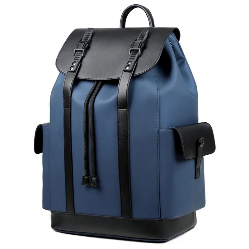 Guangzhou Fuliya Industry Co.,Ltd C-81250 Men's waterproof drawstring backpack, large capacity with multi-layer storage, laptop compartment, inner zipper pocket, side pockets, luggage sleeve, and comfortable handle - for commuting, travel, and school.