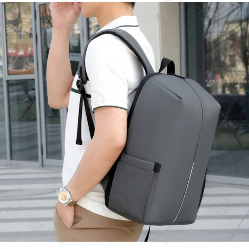 Guangzhou Fuliya Industry Co.,Ltd C-81252 Business large-capacity backpack, water-resistant and durable, laptop compartment, luggage sleeve, reflective strip, and honeycomb breathable back panel - for commuting, business trips, and travel.