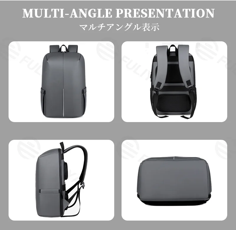 Guangzhou Fuliya Industry Co.,Ltd C-81252 Business large-capacity backpack, water-resistant and durable, laptop compartment, luggage sleeve, reflective strip, and honeycomb breathable back panel - for commuting, business trips, and travel.