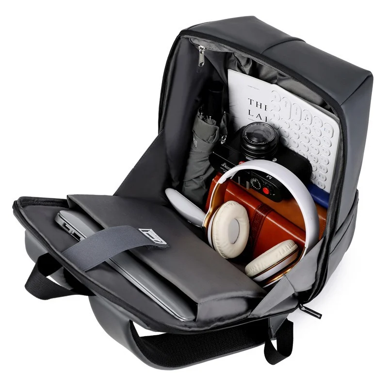 Guangzhou Fuliya Industry Co.,Ltd C-81252 Business large-capacity backpack, water-resistant and durable, laptop compartment, luggage sleeve, reflective strip, and honeycomb breathable back panel - for commuting, business trips, and travel.