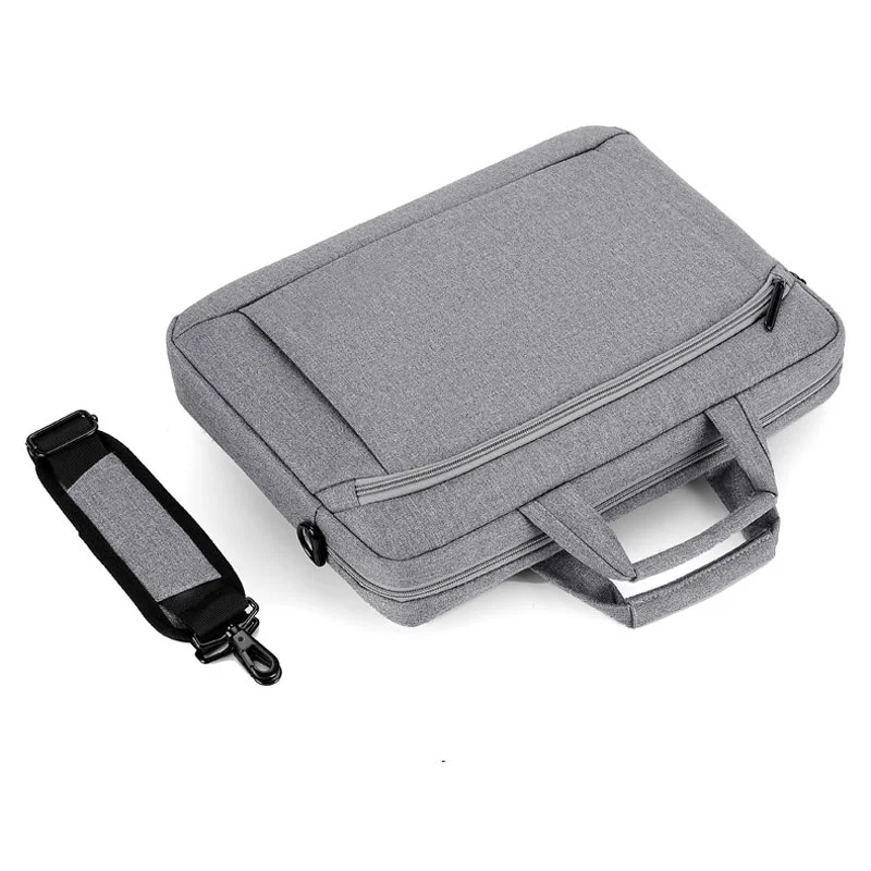 Guangzhou Fuliya Industry Co.,Ltd C-81255 Laptop handbag, water-resistant and scratch-resistant, fleece-lined shock absorption, front/back zipper pockets, trolley sleeve, and detachable shoulder strap - for commuting, business trips, and daily use.