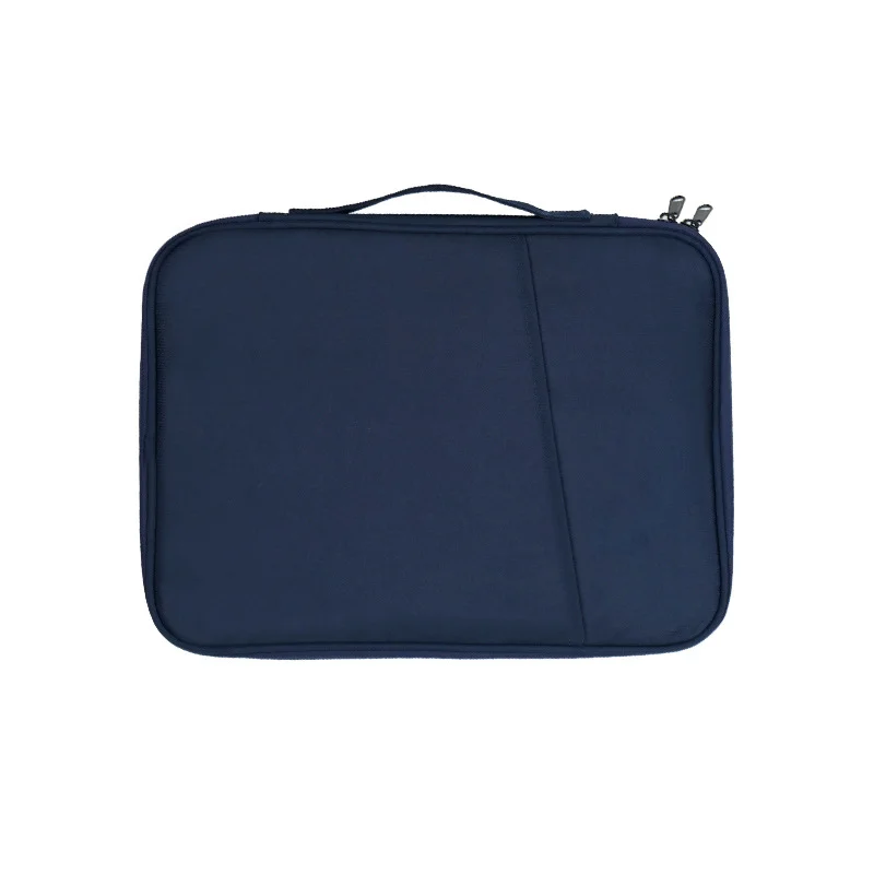 Guangzhou Fuliya Industry Co.,Ltd C-81258 Tablet sleeve bag, 180° opening, water-resistant and wear-resistant, fleece lining with hook-and-loop, main compartment, mesh pocket, pen slot, and handle - for business, office, and travel.