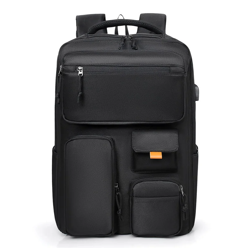 Guangzhou Fuliya Industry Co.,Ltd C-81263 Multi-functional backpack, water-resistant and scratch-resistant, 180° full-open, large capacity with compartments, laptop sleeve, USB port, and luggage strap - for commuting, business trips, and school.