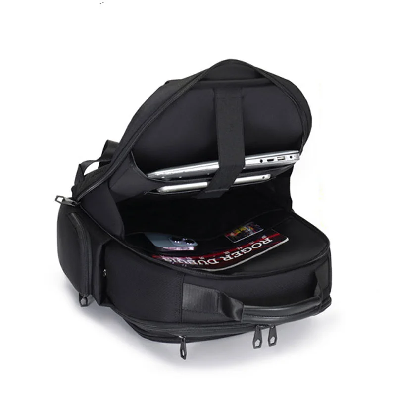 Guangzhou Fuliya Industry Co.,Ltd C-81267 Business commuter backpack, large capacity with compartments, laptop compartment, headphone jack, trolley sleeve, and breathable back panel - for commuting, business trips, and travel.
