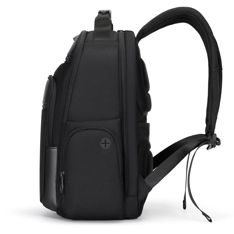 Guangzhou Fuliya Industry Co.,Ltd C-81267 Business commuter backpack, large capacity with compartments, laptop compartment, headphone jack, trolley sleeve, and breathable back panel - for commuting, business trips, and travel.