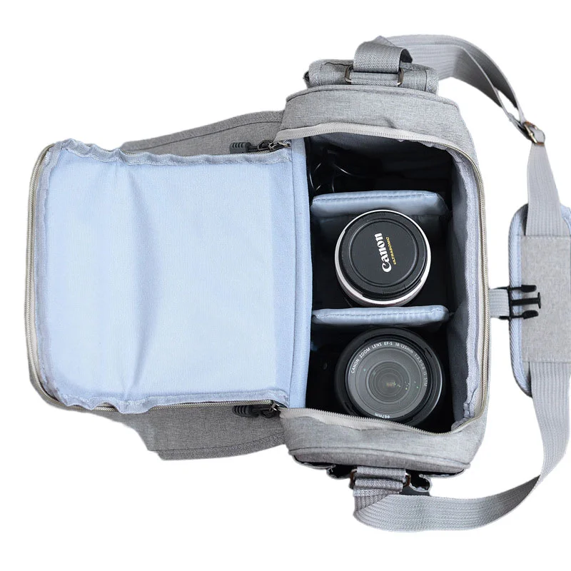 Guangzhou Fuliya Industry Co.,Ltd C-81269 Shoulder camera bag, water-resistant and wear-resistant, large capacity with removable dividers, side pockets, padded handle, and comfortable shoulder strap - for mirrorless, DSLR, and daily photography.