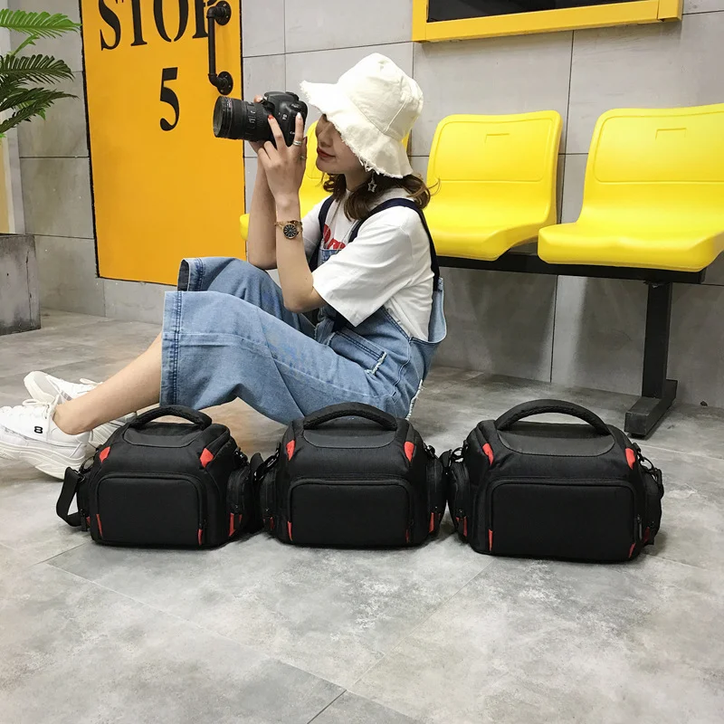 Guangzhou Fuliya Industry Co.,Ltd C-81270 Shoulder camera bag, water-resistant and wear-resistant, large main compartment, detachable shoulder strap, rubberized bottom pad, and front zipper pocket - multiple sizes for DSLR and mirrorless.