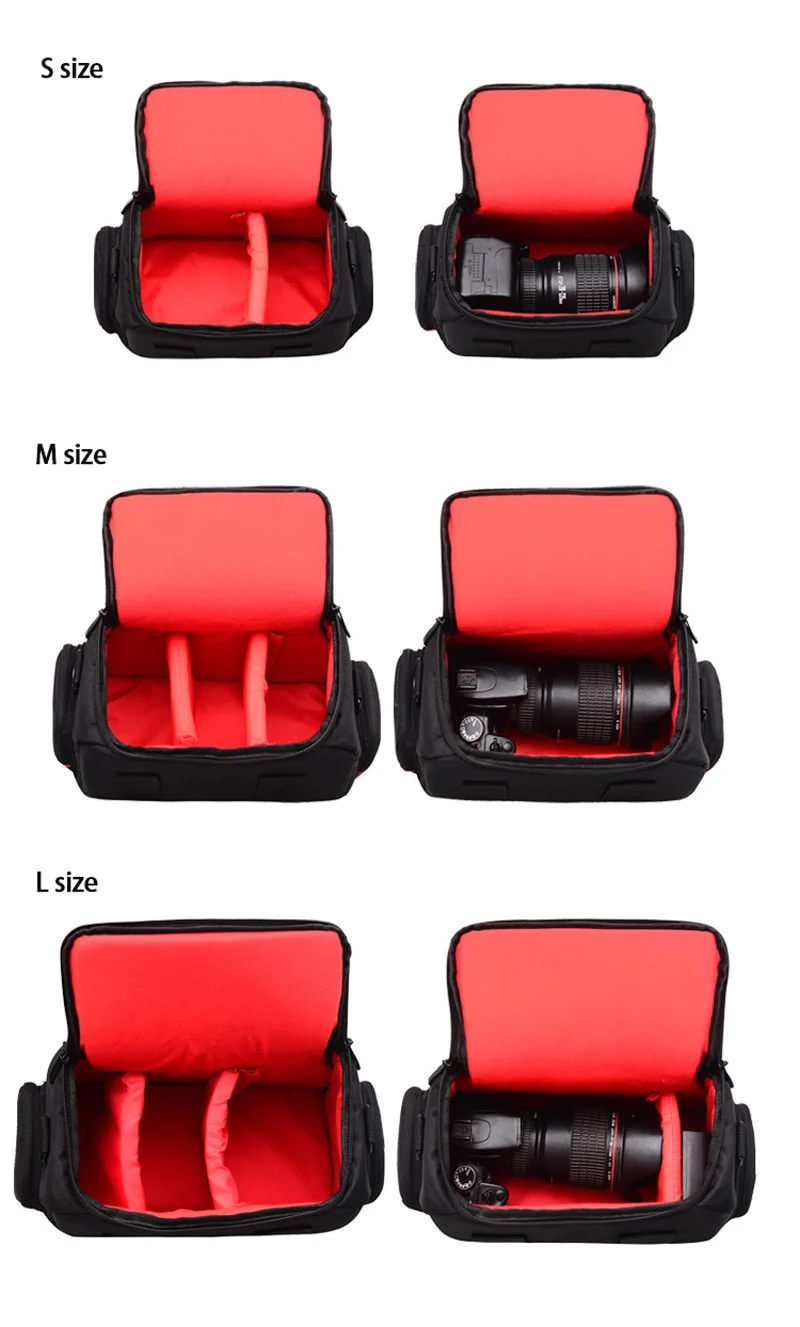 Guangzhou Fuliya Industry Co.,Ltd C-81270 Shoulder camera bag, water-resistant and wear-resistant, large main compartment, detachable shoulder strap, rubberized bottom pad, and front zipper pocket - multiple sizes for DSLR and mirrorless.