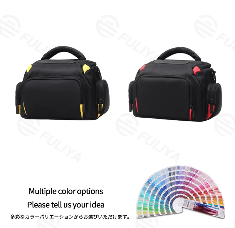 Guangzhou Fuliya Industry Co.,Ltd C-81270 Shoulder camera bag, water-resistant and wear-resistant, large main compartment, detachable shoulder strap, rubberized bottom pad, and front zipper pocket - multiple sizes for DSLR and mirrorless.