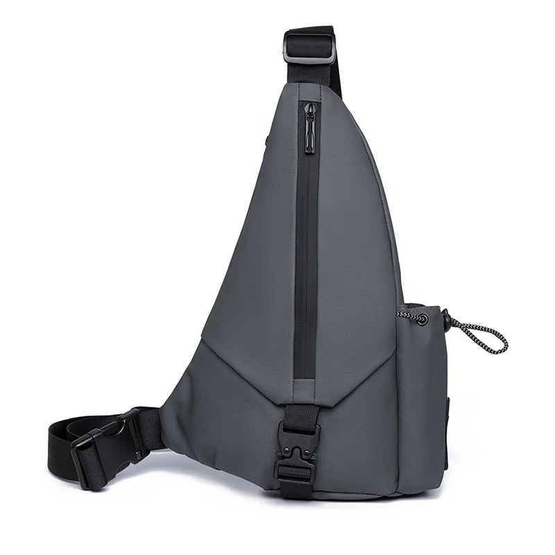 Guangzhou Fuliya Industry Co.,Ltd C-81277 Men's crossbody chest bag, water-repellent coating, multi-compartment, front zipper pocket, side slip pocket, and adjustable strap - shoulder, crossbody, or hand carry for commuting, cycling, and travel.