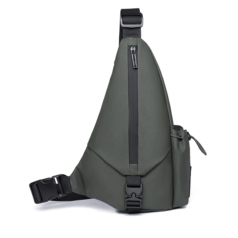Guangzhou Fuliya Industry Co.,Ltd C-81277 Men's crossbody chest bag, water-repellent coating, multi-compartment, front zipper pocket, side slip pocket, and adjustable strap - shoulder, crossbody, or hand carry for commuting, cycling, and travel.