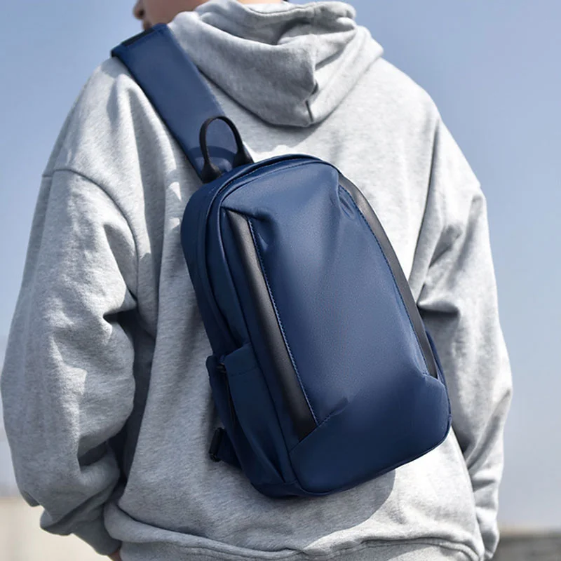 Guangzhou Fuliya Industry Co.,Ltd C-81279 Lightweight chest bag, adjustable swivel-hook strap, detachable hook, breathable strap, front pocket, side pocket, and back anti-theft zipper pocket, smooth zipper - for sports, commuting, and daily use.