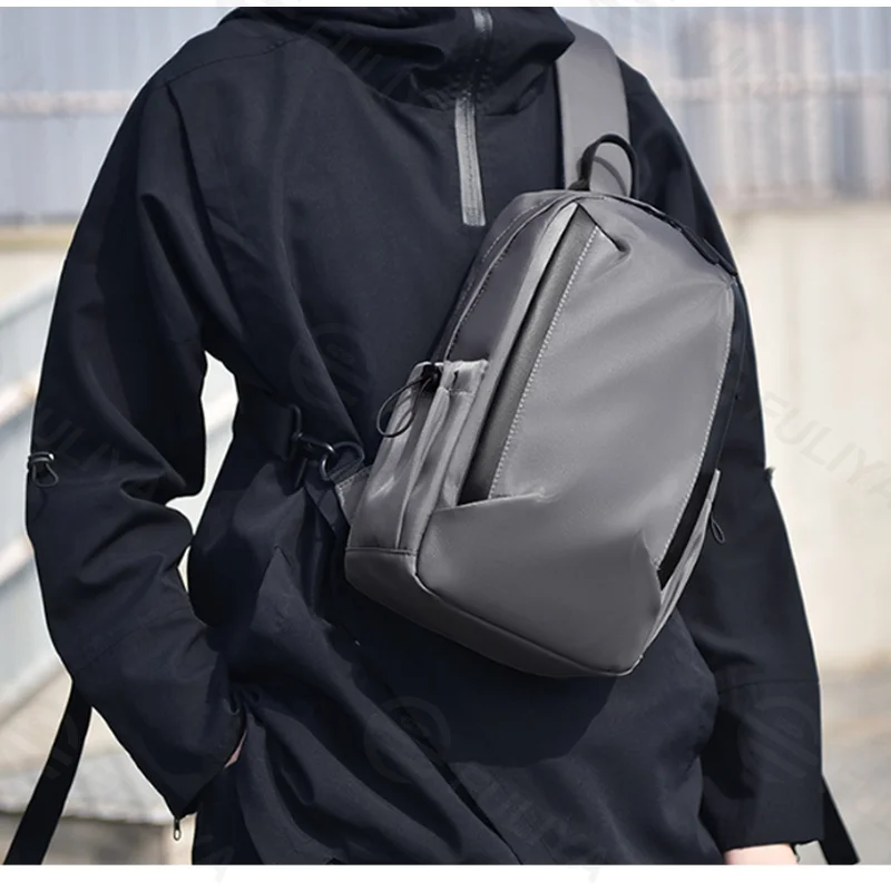 Guangzhou Fuliya Industry Co.,Ltd C-81279 Lightweight chest bag, adjustable swivel-hook strap, detachable hook, breathable strap, front pocket, side pocket, and back anti-theft zipper pocket, smooth zipper - for sports, commuting, and daily use.