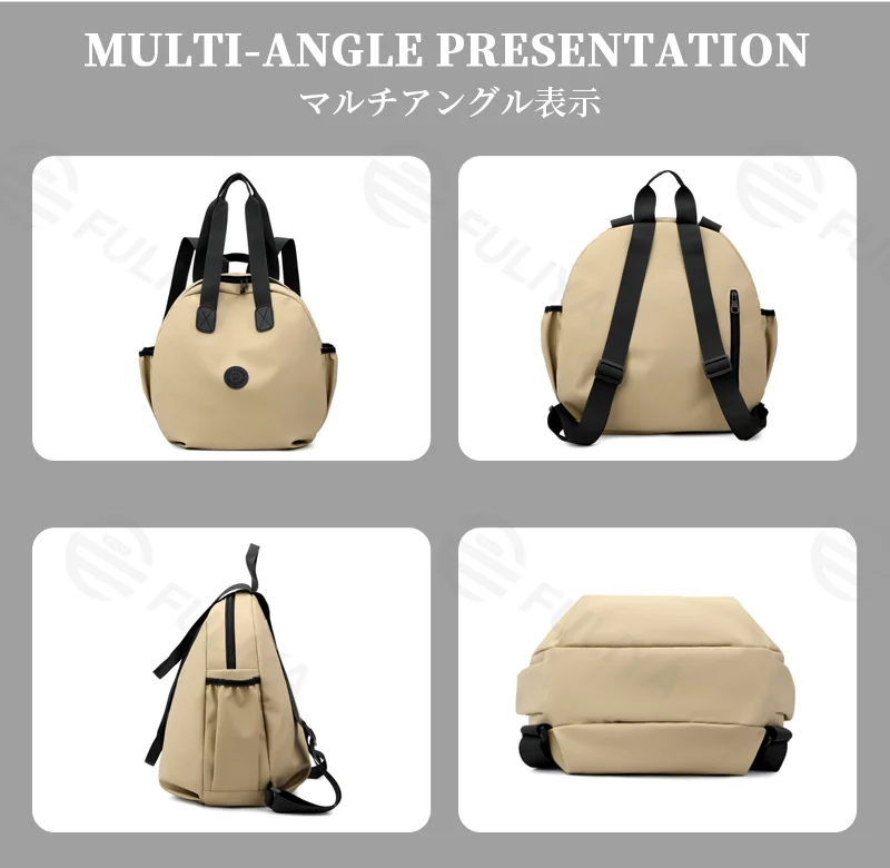 Guangzhou Fuliya Industry Co.,Ltd C-81280 Casual 2-way backpack, water-resistant PU, large main compartment with side pockets - hand, shoulder, or backpack carry for daily use and travel.